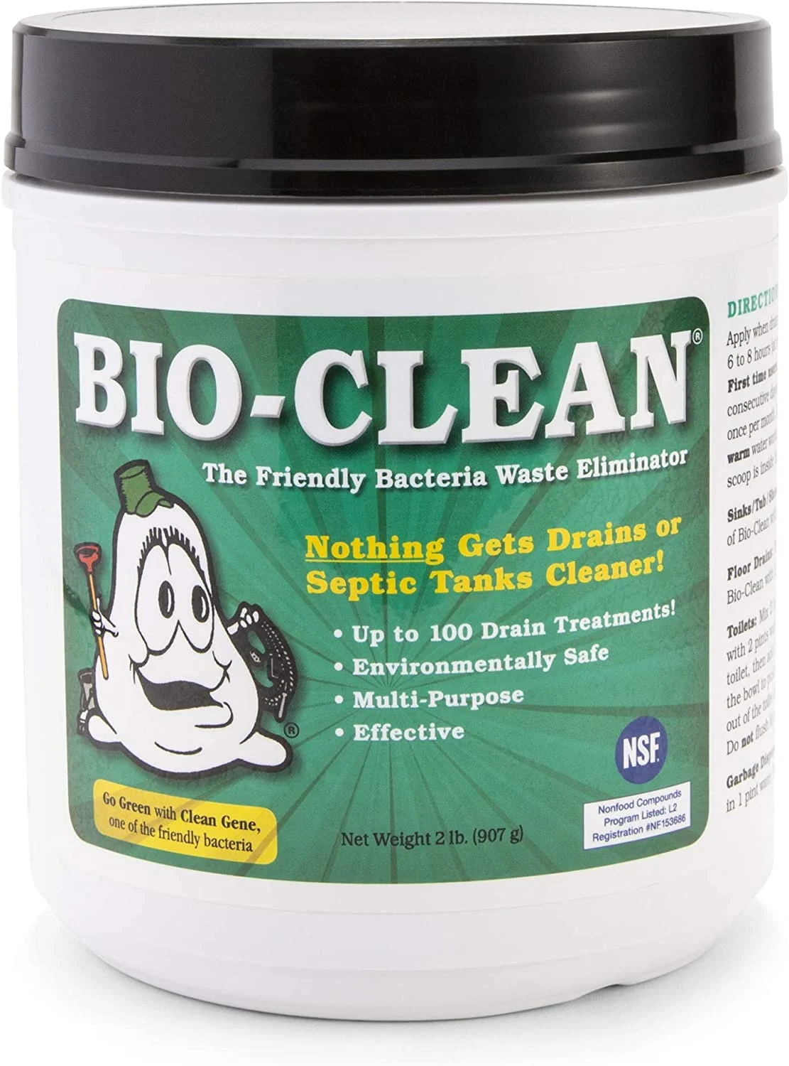 Bio-Clean Drain Septic 2# Can Cleans Drains- Septic Tanks – Grease Traps All Natural and 100% Guaranteed No Caustic Chemicals