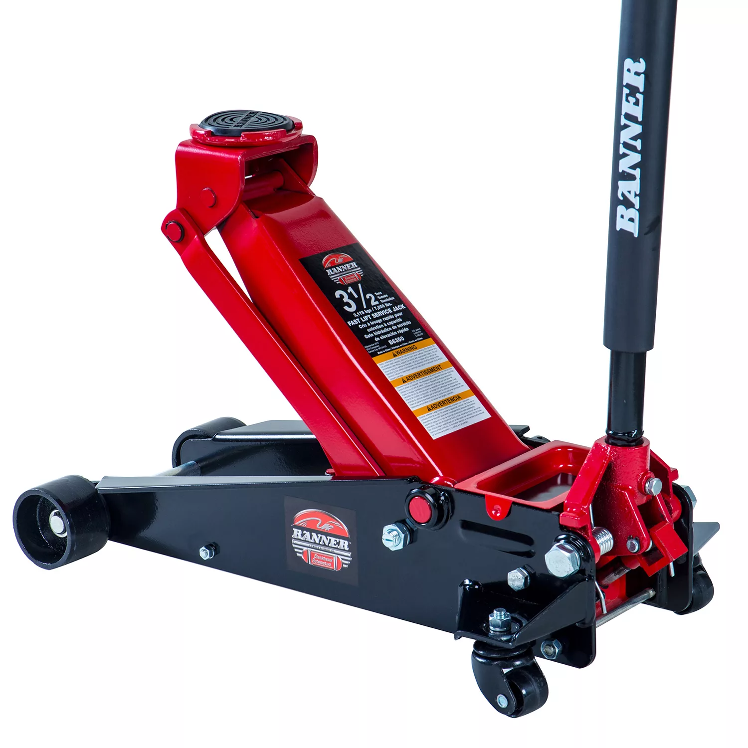Blackhawk Fast-lift Service Jack – 3.5 Ton Capacity (Black/Red)