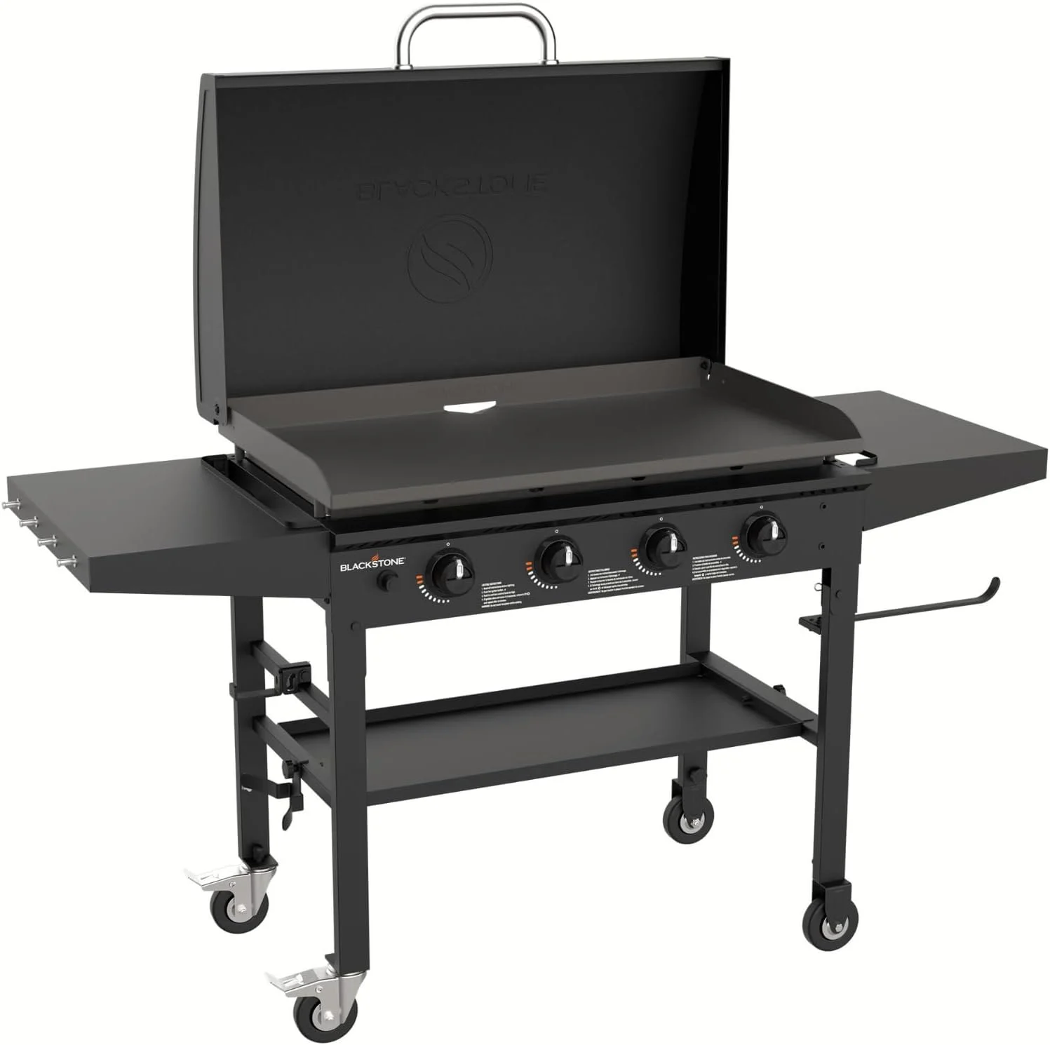 Blackstone 2322 36 Inch Gas Griddle with Hood Cooking Station 4 Burner 36” Outdoor Griddle Station with Side Shelf