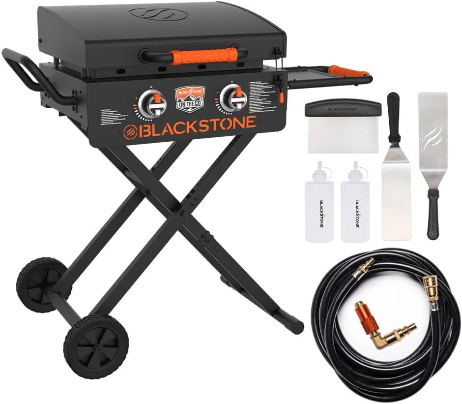 Blackstone On The Go 22″ Omnivore Griddle RV-Ready Package – Includes Propane Quick Connect and Griddle Tool Kit – The Ultimate Blackstone Grill Kit