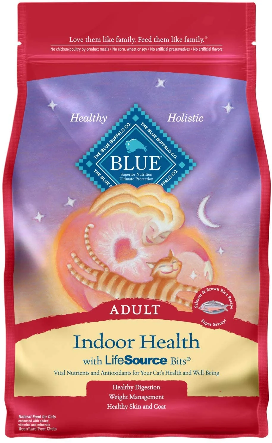 Blue Buffalo Indoor Health Natural Adult Dry Cat Food, Salmon & Brown Rice,  7 Pound (Pack of 1)