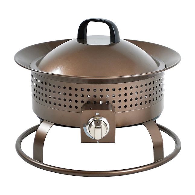 Bond Bond Signature 18.5-in W 54000-BTU Bronze Portable Steel Propane Gas Fire Pit