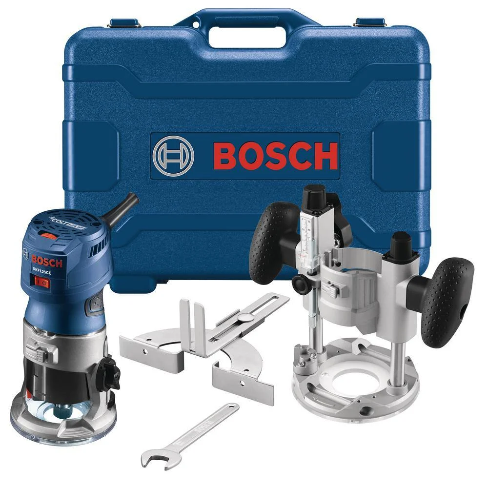 Bosch GKF125CEPK 1.25 HP Variable Speed Palm Router Combo Kit w/LED lighting