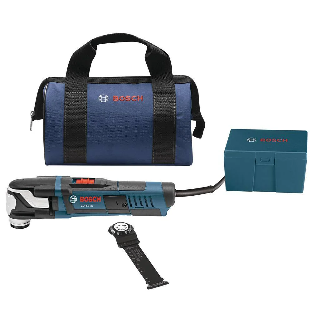 Bosch GOP55-36B 5.5 Amp Corded StarlockMax Variable Speed Oscillating Multi-Tool Kit with Carrying Bag (4-Piece)
