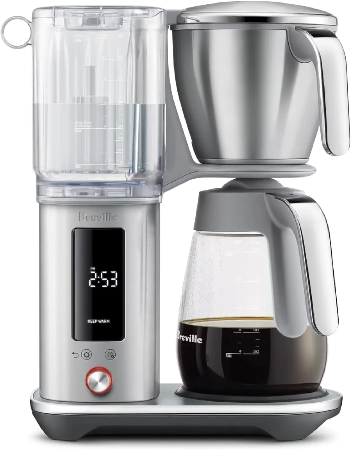 Breville Luxe Drip Coffee Machine, Brushed Stainless Steel, Glass Carafe