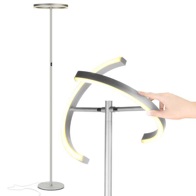 Brightech 72-in Silver Torchiere Floor Lamp