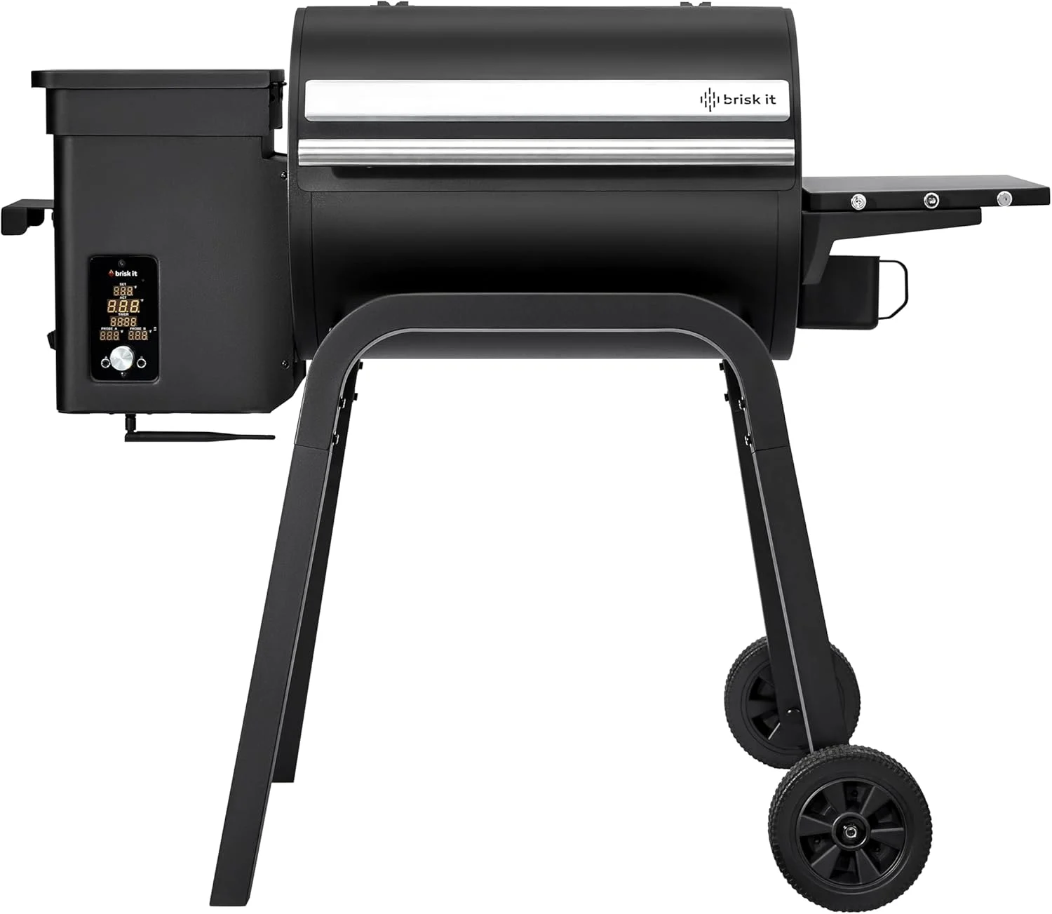 Brisk It Zelos-450 Electric Wood Pellet Smoker Grill – A.I. Smart BBQ Grill with WiFi, 450 sq.in Cooking Area,7-in-1 Outdoor Grill & Smoker, PID Controller (Up to 500°F), Meat Probe