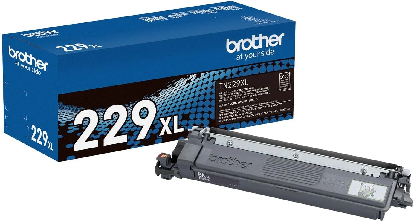 Brother Genuine TN229XLBK Black High Yield Printer Toner Cartridge – Print up to 3,000 Pages(1)