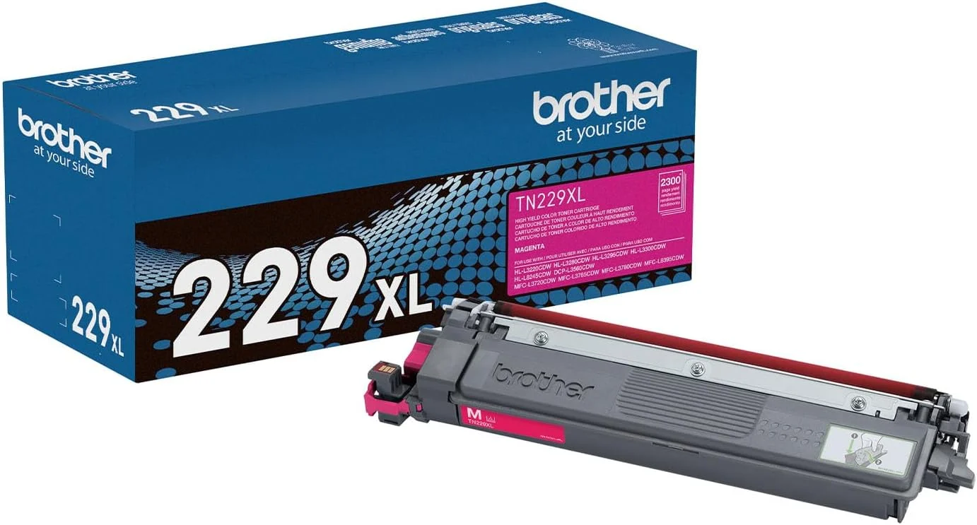 Brother Genuine TN229XLM Magenta High Yield Printer Toner Cartridge – Print up to 2,300 Pages(1)