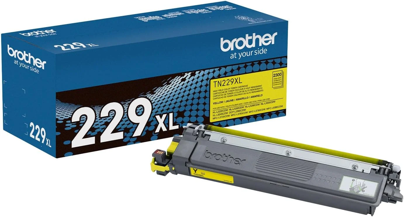 Brother Genuine TN229XLY Yellow High Yield Printer Toner Cartridge – Print up to 2,300 Pages(1)