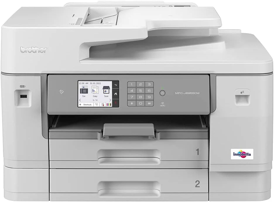 Brother INKvestment Tank Color All in One Printer for Small Business with 11 x 17 in Scanning, Wireless Printing, and Triple Layer Security – Up to 1-Year of Ink Included (MFC-J6955DW)