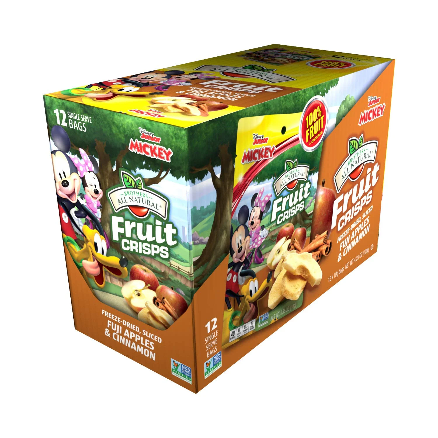 Brothers-ALL-Natural Fruit Crisps, Mickey Mouse Apple-Cinnamon, 0.35-Ounce (Pack of 12)