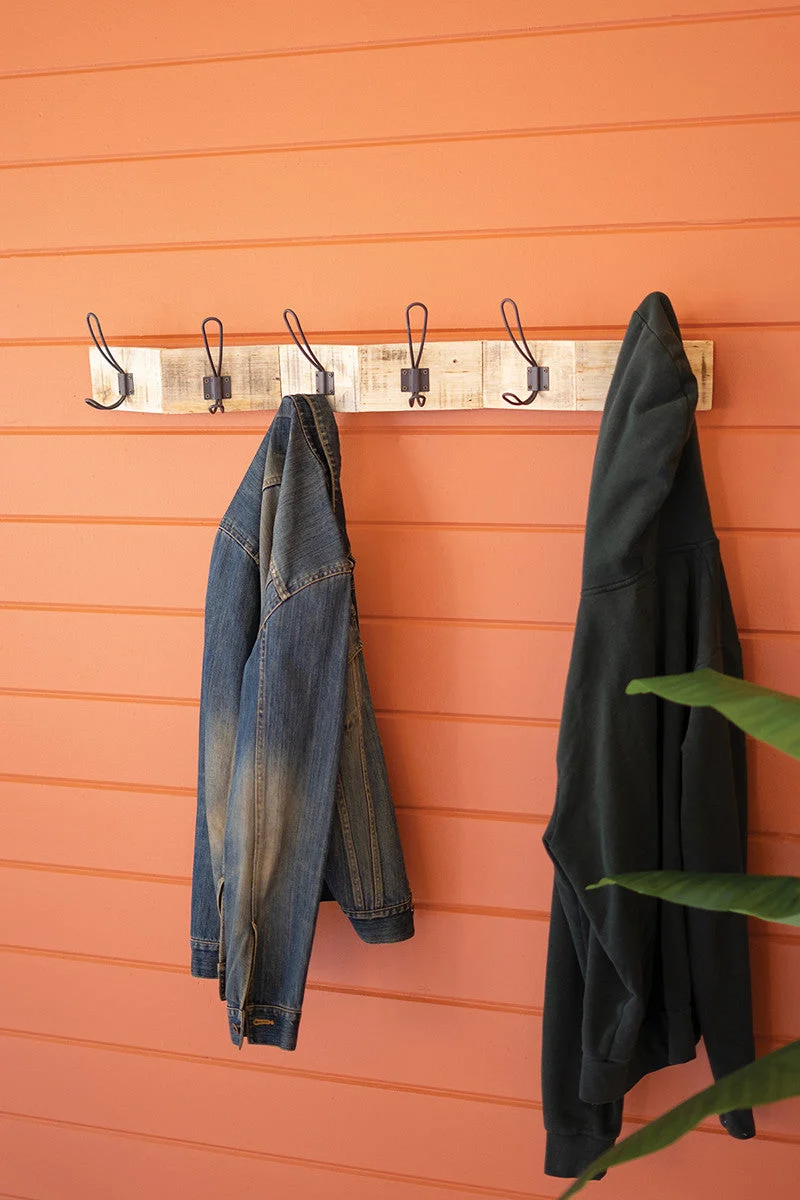 Kalalou CCHA1062 Zigzag Recycled Wood Coat Rack