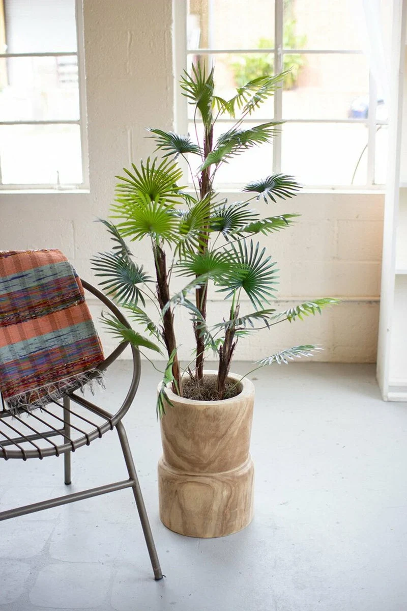 Kalalou CFAN1021 Hand Carved Wooden Planter/ Pedestal