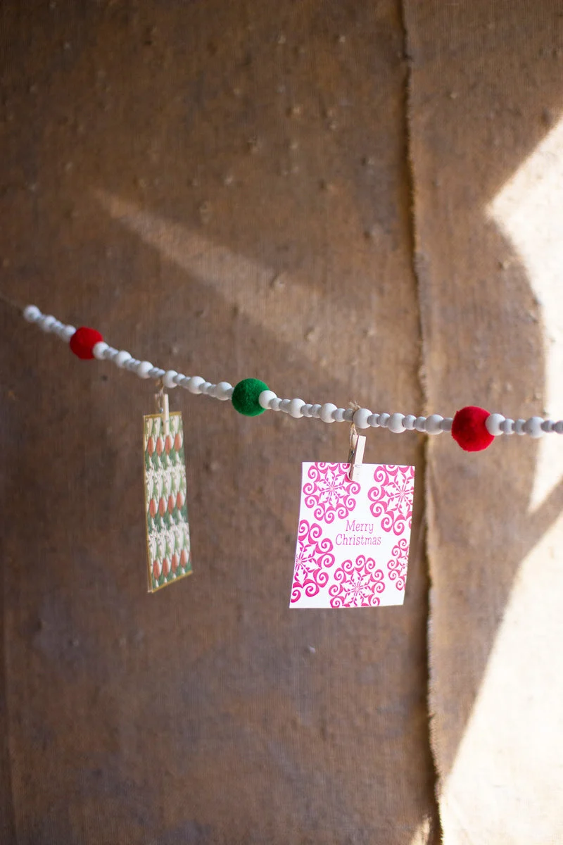 Kalalou CGL4114 Christmas Pom Pom Garland