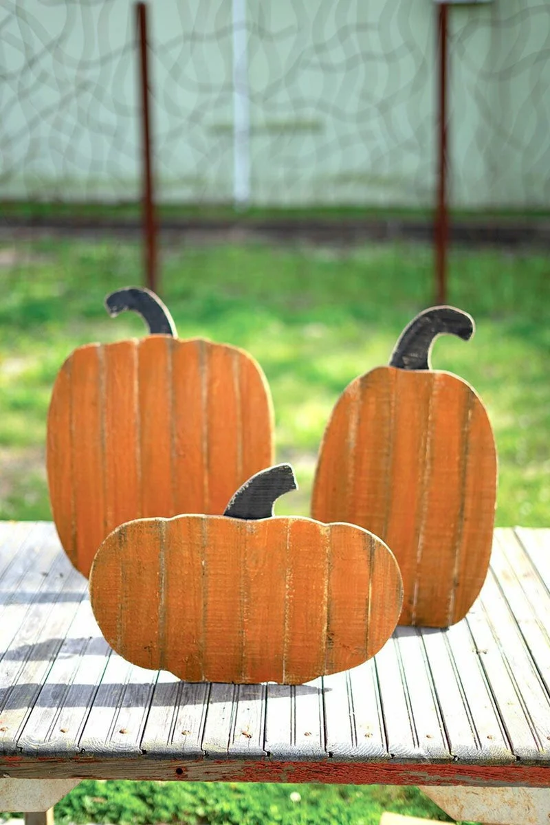 Kalalou CGU2460 Wood Pumpkins With Stands