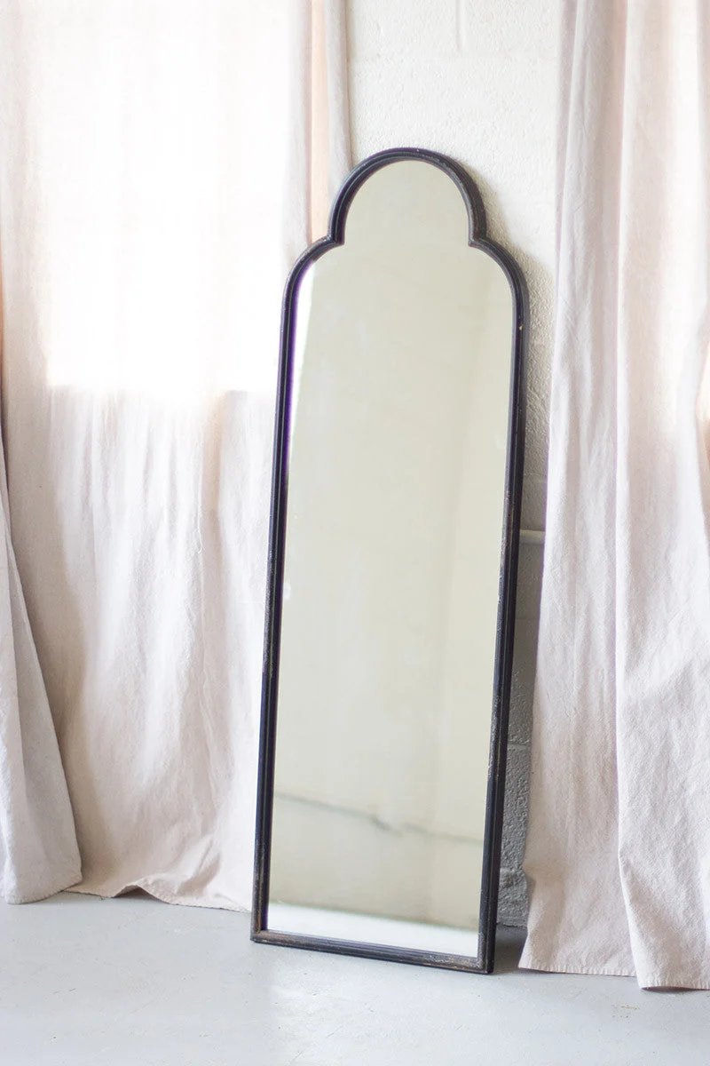 Kalalou CHH1019 Antique Black Arched Iron Mirror