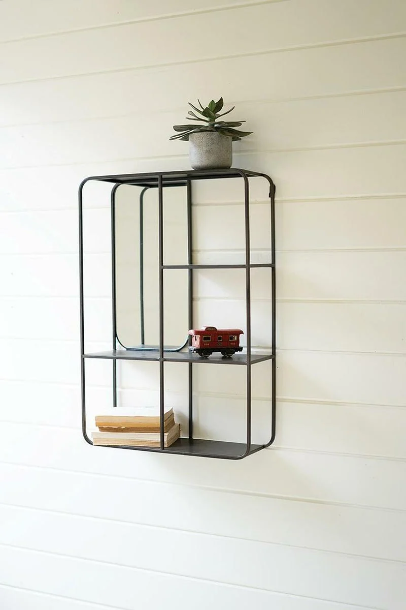 Kalalou CHW1243 Metal Wall Mirror with Shelves