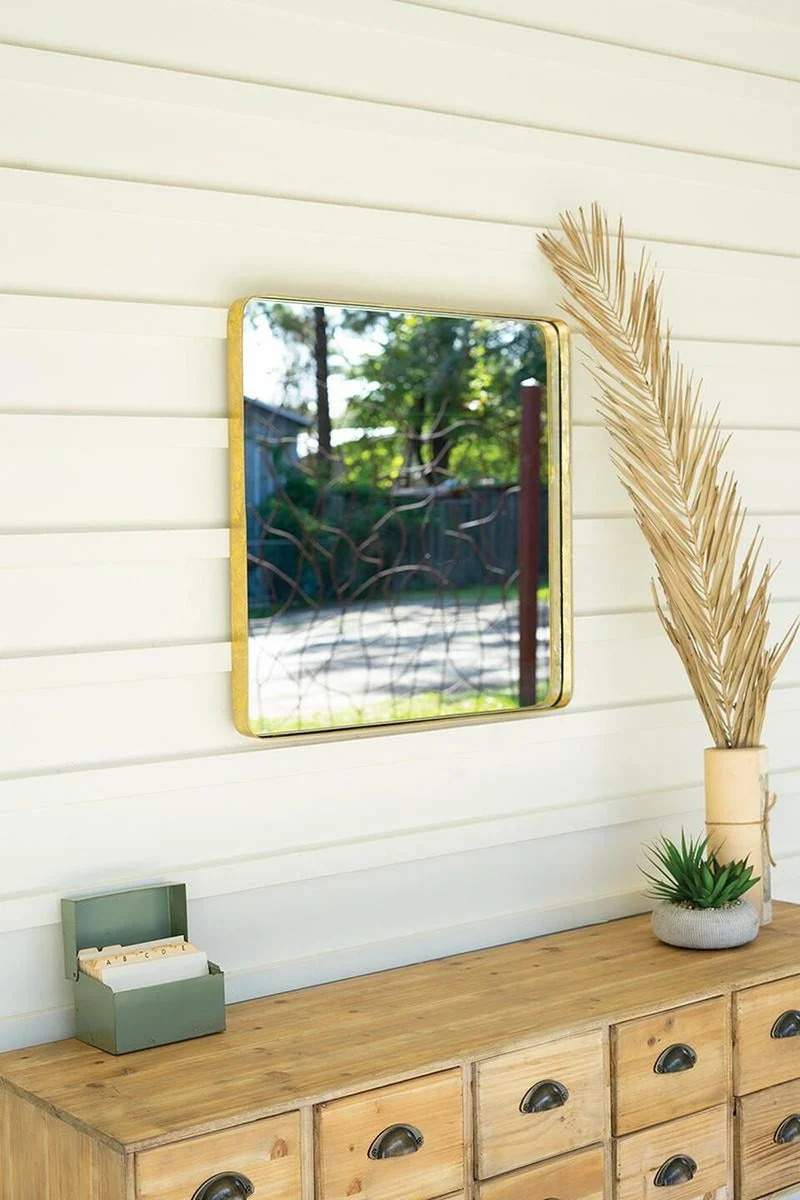 Kalalou CHW1245 Square Mirror with Metal Frame