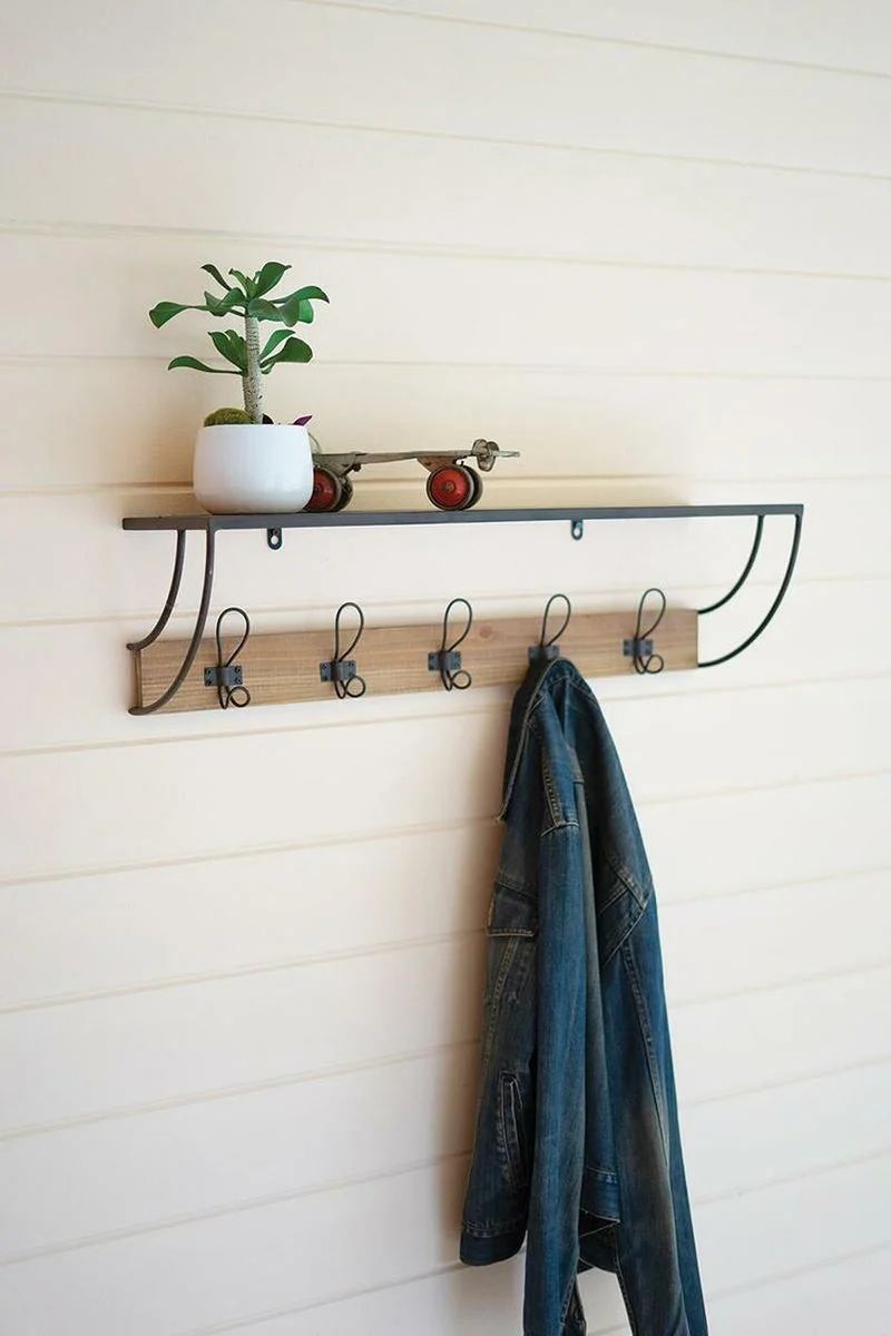 Kalalou CHW1282 Metal and Wood Coat Rack