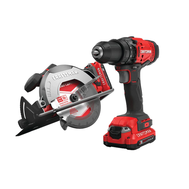 CRAFTSMAN CMCK202C2 V20 2-Tool 20-Volt Max Power Tool Combo Kit Case (2-Batteries Included and Charger Included)