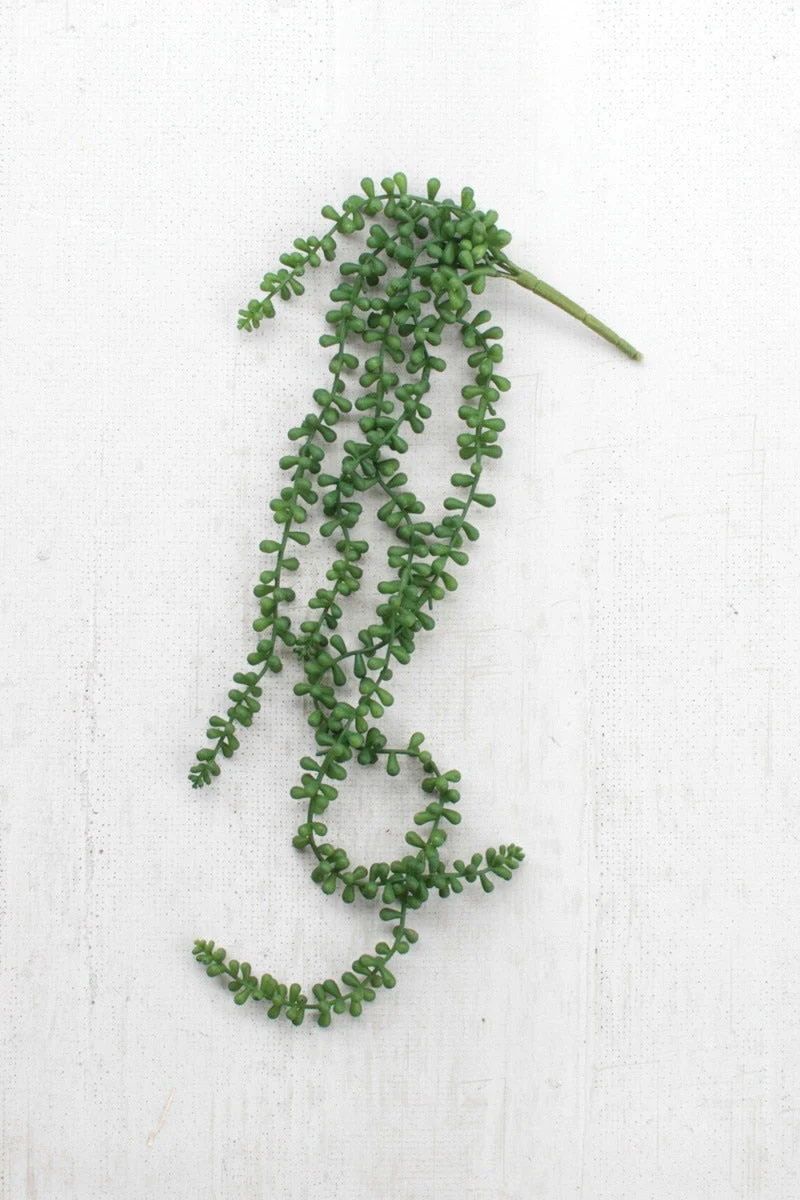 Artificial Necklace Fern Succulent 29"L Plastic & Wire Hanging Greenery – Realistic Faux Plant (Set of 6) By Kalalou