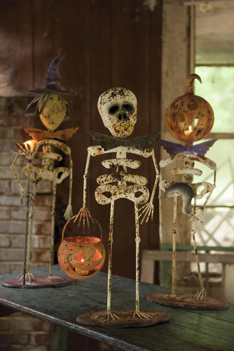 Halloween Creature Set – Metal Distressed – 29.75 Inch Tall Spooky Decor, 3 Pieces By Kalalou