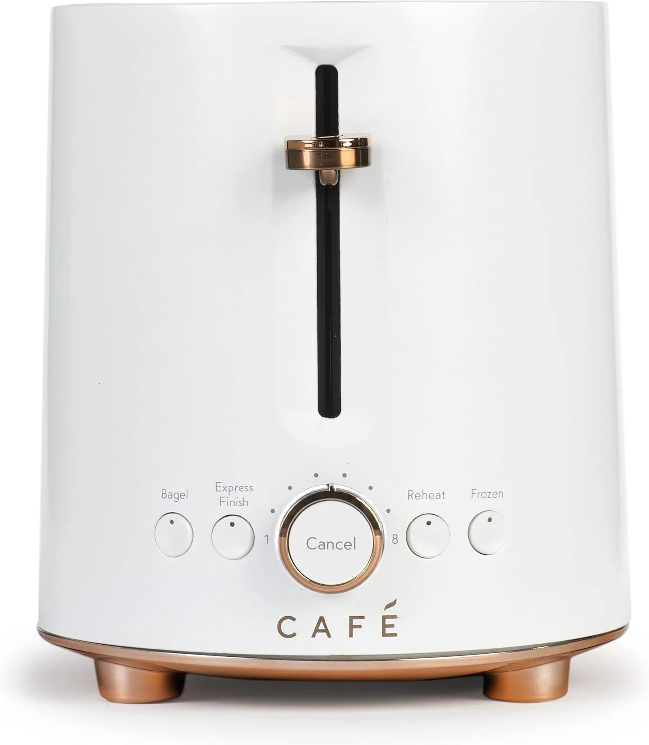 Café Express Finish 2-Slice Toaster | Extra-Wide Slots, Extra Lift for Waffles, Pastries, Texas Toast & More | 4 Pre-Set Functions, 8 Shade Options | Countertop Kitchen Essentials | Matte White