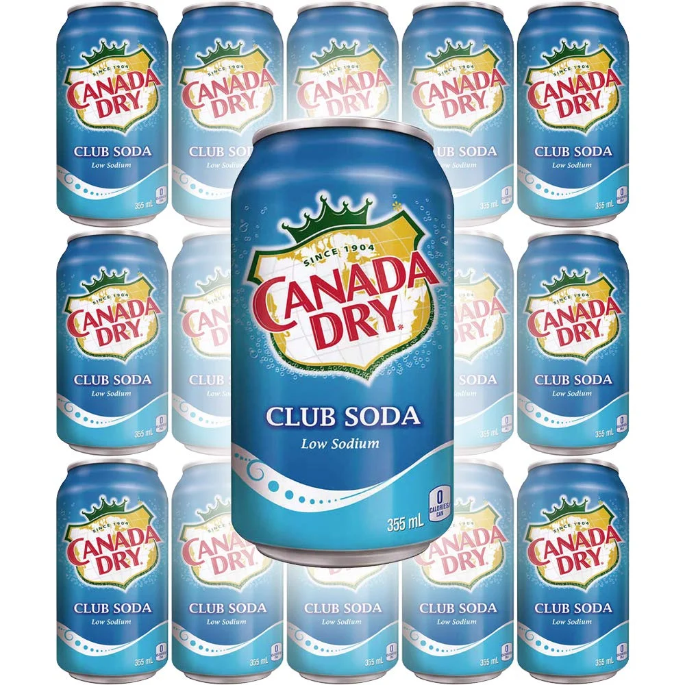 Canada Dry Club Soda Sparkling Seltzer Water 12oz Can (Pack of 15 Total of 180 Oz)