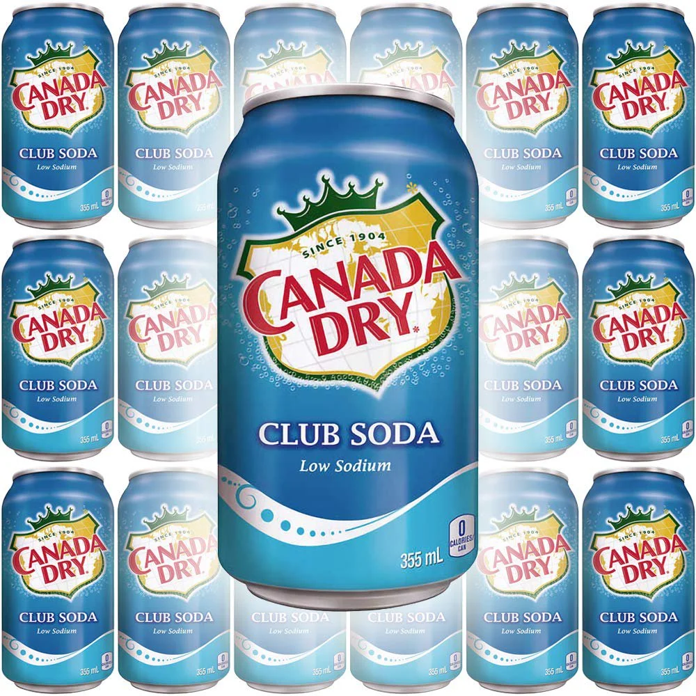 Canada Dry Club Soda Sparkling Seltzer Water 12oz Can (Pack of 18 Total of 216 Oz)
