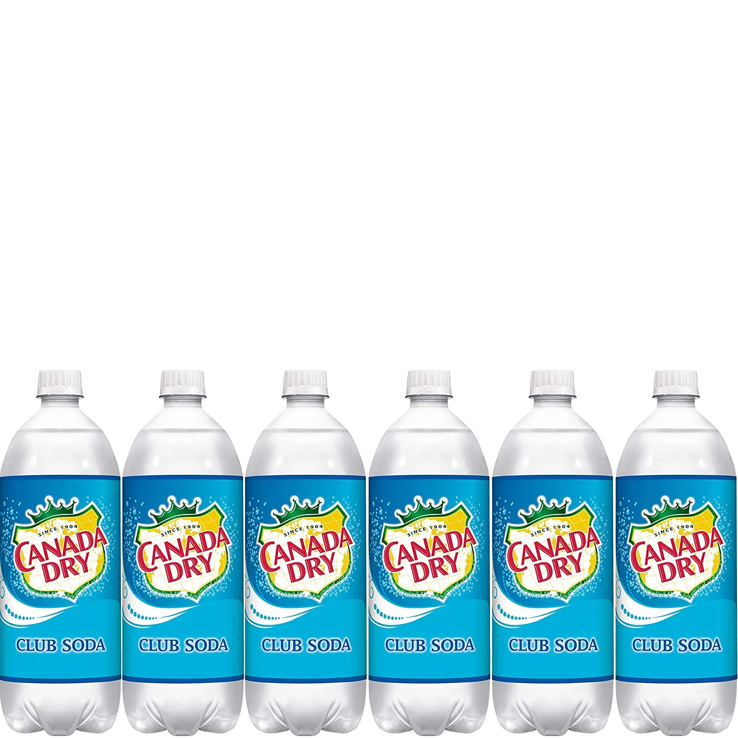 Canada Dry Club Soda Sparkling Seltzer Water 33.8oz Bottle (Pack of 6 Total of 202.8 FL Oz)