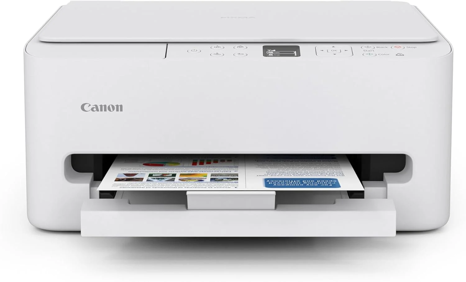 Canon PIXMA TS6520 Wireless Color Inkjet Printer for Duplex Printing, White – Home Printer with Copier/Scanner, 1.42” OLED Display, Intuitive Control Panel, Compact Design