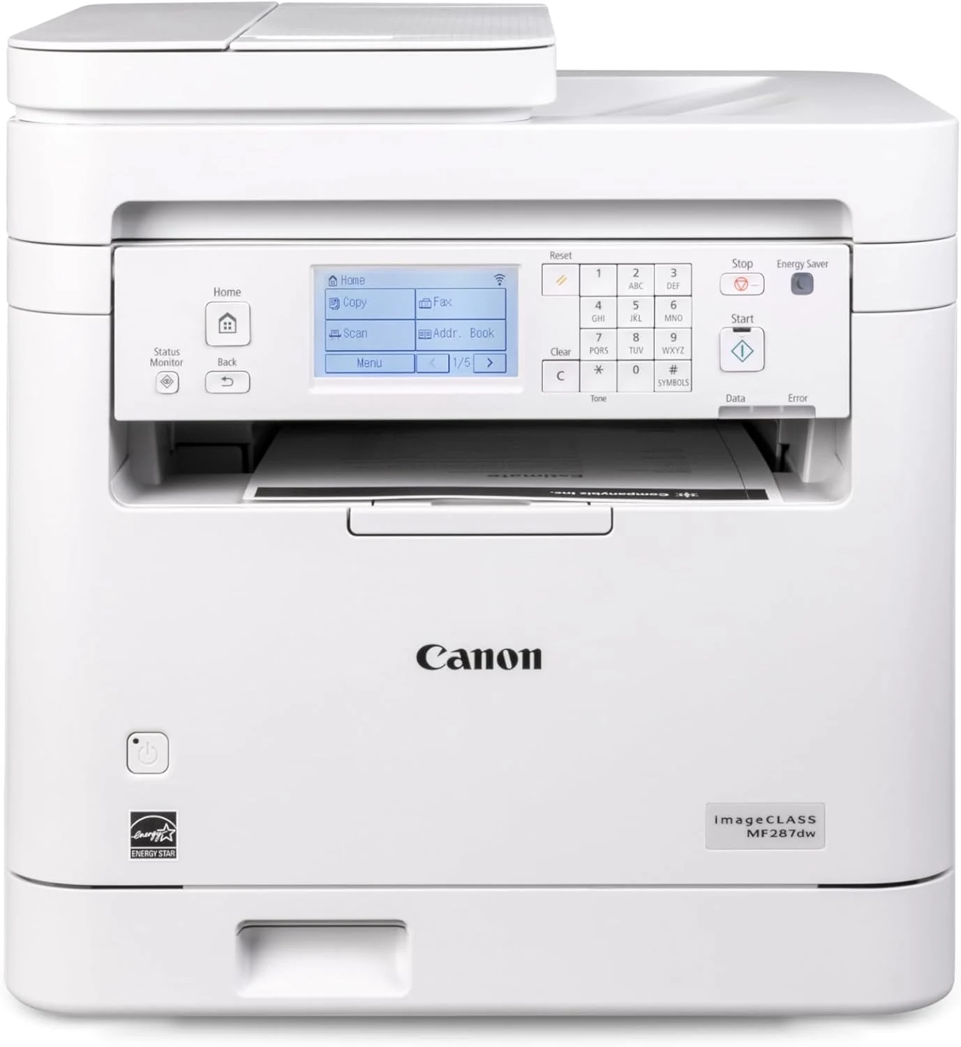 Canon imageCLASS MF287dw – Monochrome, Duplex, Wireless Laser Printer, All-in-One Print, Copy, Scan, Fax, Auto Document Feeder, 1 Year Limited Warranty, 35 PPM, White