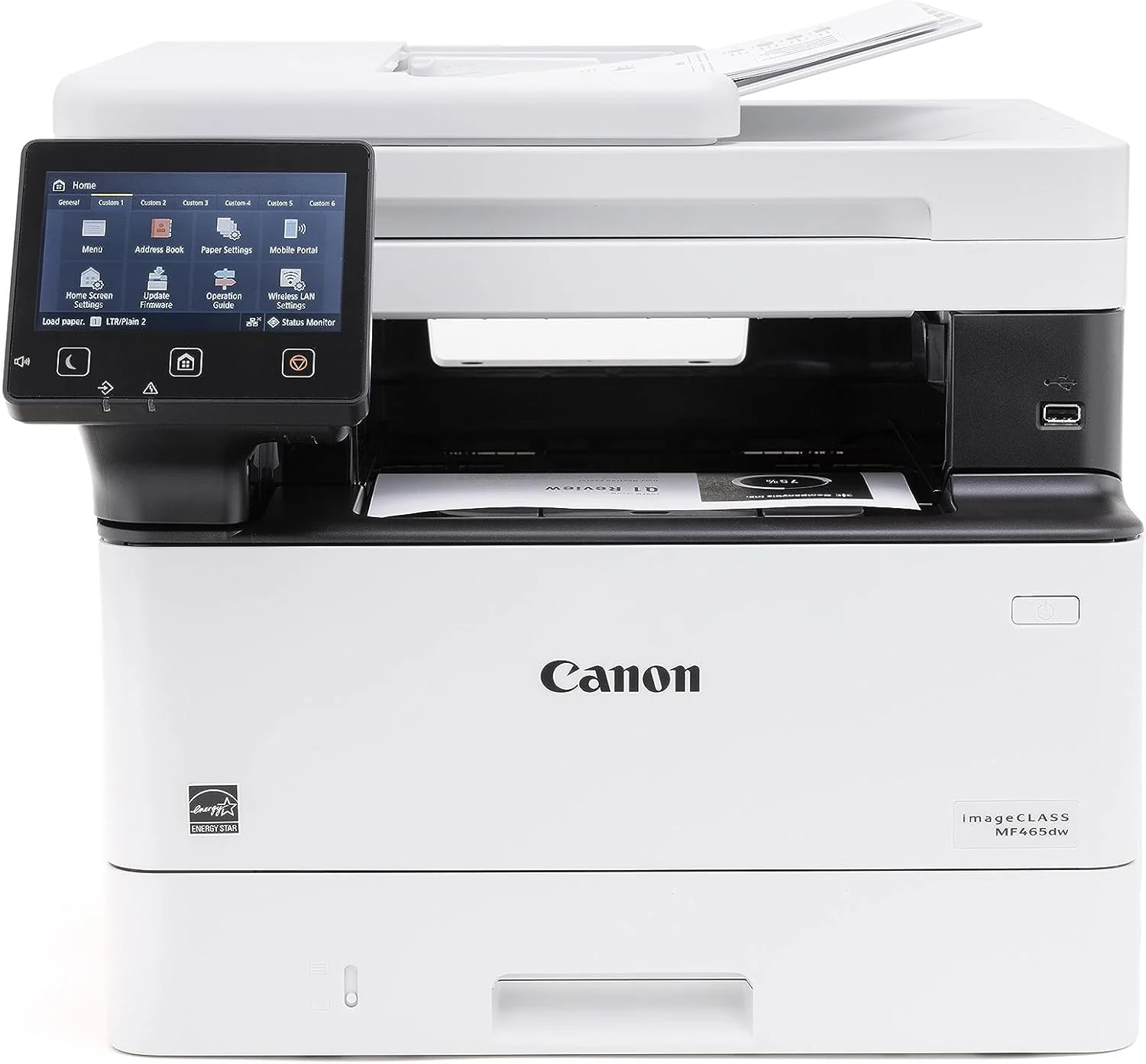 Canon imageCLASS MF465dw – Monochrome, Duplex Wireless Laser Printer, All-in-One with Scanner, Copier, Fax, Home or Office, Auto Document Feeder, Mobile Ready, 3 Year Limited Warranty, 42 PPM, White