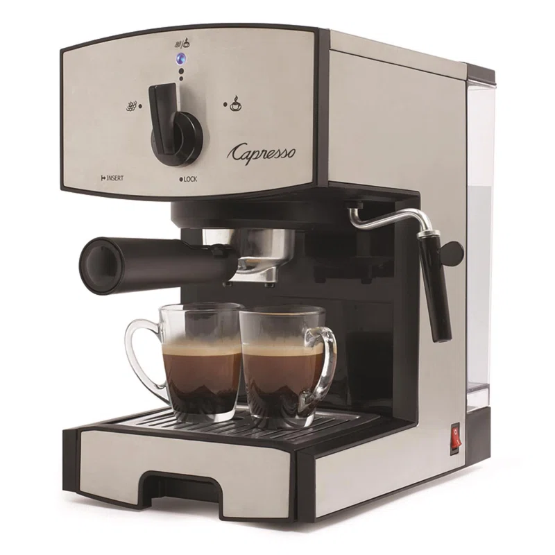 Capresso 117.05 Stainless Steel Pump Espresso and Cappuccino Machine EC50, Black/Stainless