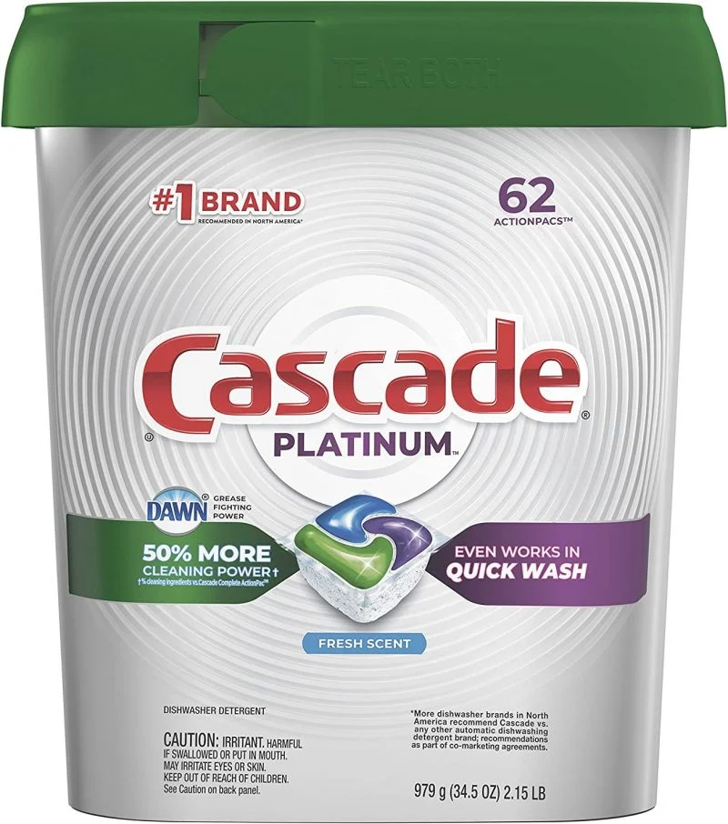 Cascade Platinum Dishwasher – Pods, Fresh Scent, 62 Count