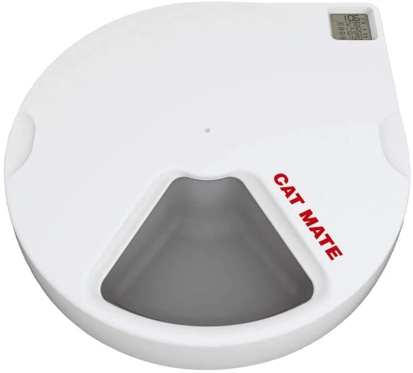 Cat Mate C500 Automatic Pet Feeder with Digital Timer for Cats and Small Dogs White, 13.4 x 11.4 x 2.8