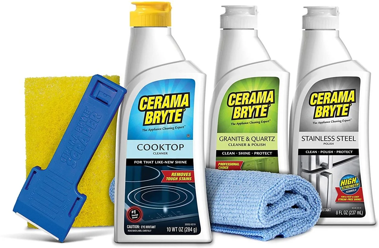 Cerama Bryte Full Kitchen Kit: Cooktop Cleaner, Stainless Steel Cleaner