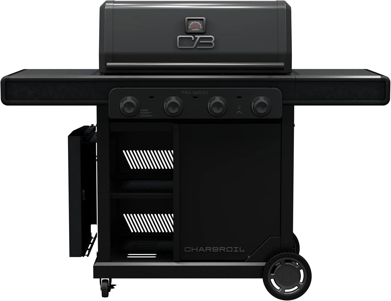 Charbroil 463279224 Pro Series with Amplifire Infrared Technology 4-Burner Propane Gas Grill and Griddle Cabinet, Black