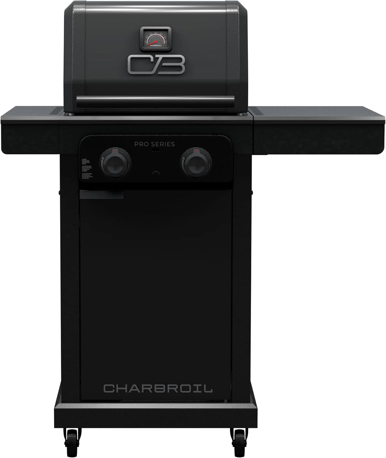 Charbroil 463676724 Pro Series with Amplifire Infrared Technology 2-Burner Propane Gas Grill and Griddle Cabinet, Black