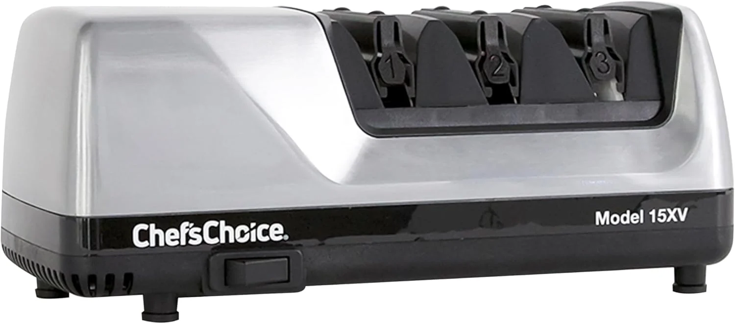 Chef’sChoice 15XV Professional Electric Knife Sharpener with Durable Metal Housing, 3-Stage, Metallic