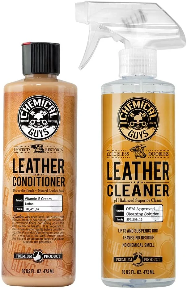 Chemical Guys _ Leather Cleaner and Leather Conditioner Kit for Use on Car Interiors, 16 Oz Bottles