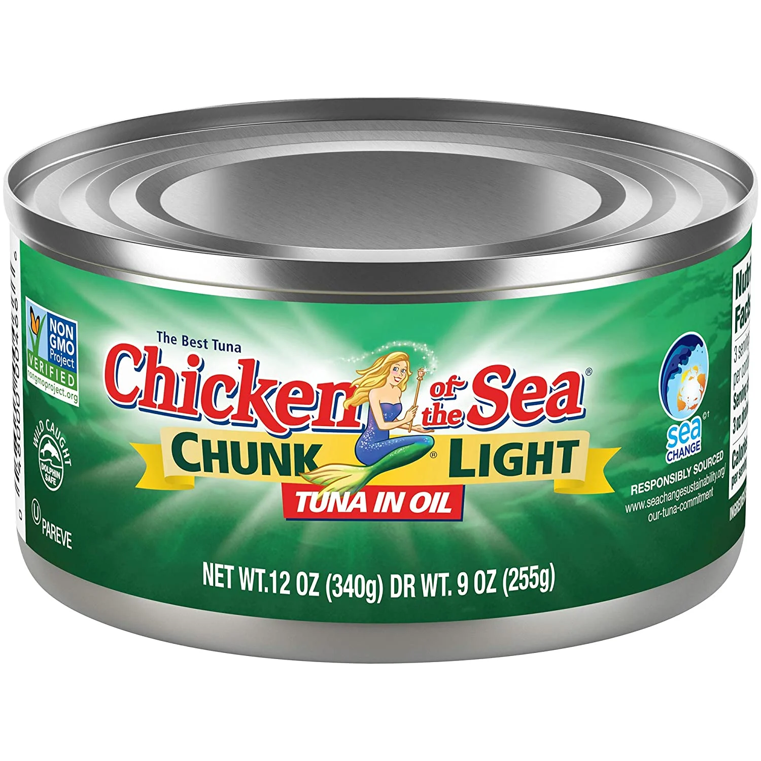 Chicken of the Sea Chunk Light Tuna in Oil , 144 Oz, Pack of 12