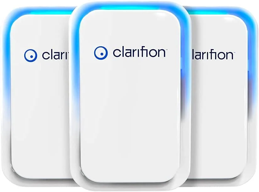 Clarifion – Air Ionizers for Home (3 Pack), Negative Ion Filtration System, Quiet Air Freshener for Bedroom, Office, Kitchen, Portable Air Filter Odor, Smoke Dust, Pets, Eliminator, Mini Air Cleaner