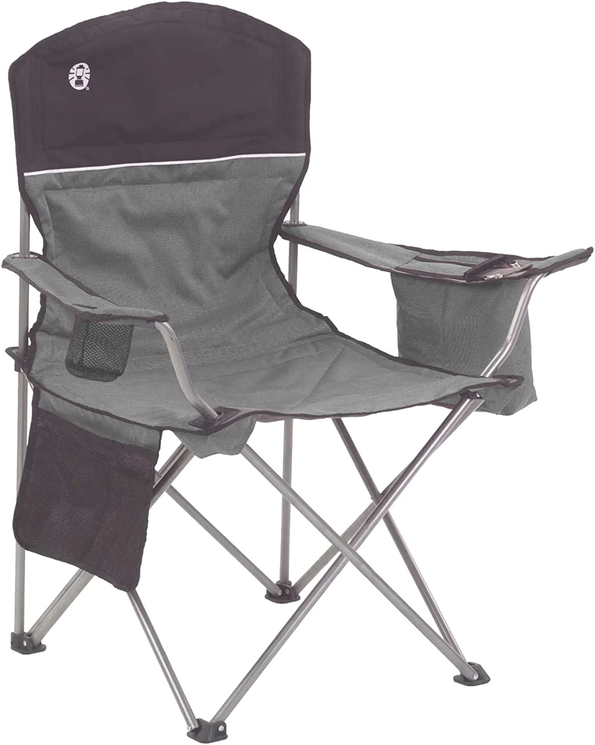 Coleman Camping Chair with Built-in 4 Can Cooler, Grey/Black