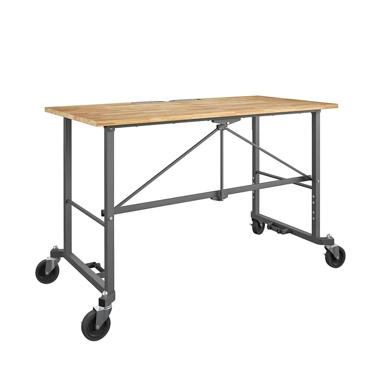 Cosco 66760DKG1E Smartfold Portable Folding Workbench, Hardwood Top (400 lbs. Weight Capacity, Dark Gray)