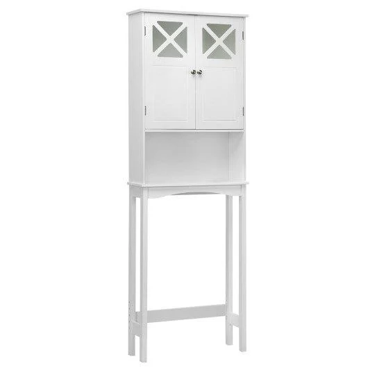 Costway 2-Door Over The Toilet Bathroom Storage Cabinet with Adjustable Shelf