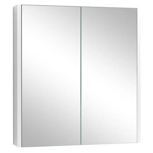 Costway 2-Tier Wall-Mounted Storage Cabinet with Double Mirror Doors
