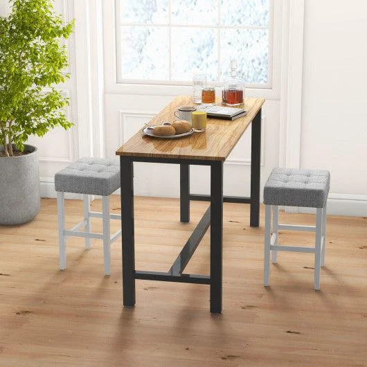 Costway 24.5" 2 Pieces Counter Height Bar Stools with Sponge Padded Cushion