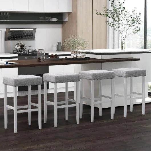 Costway 29" 2 Pieces Counter Height Bar Stools with Sponge Padded Cushion